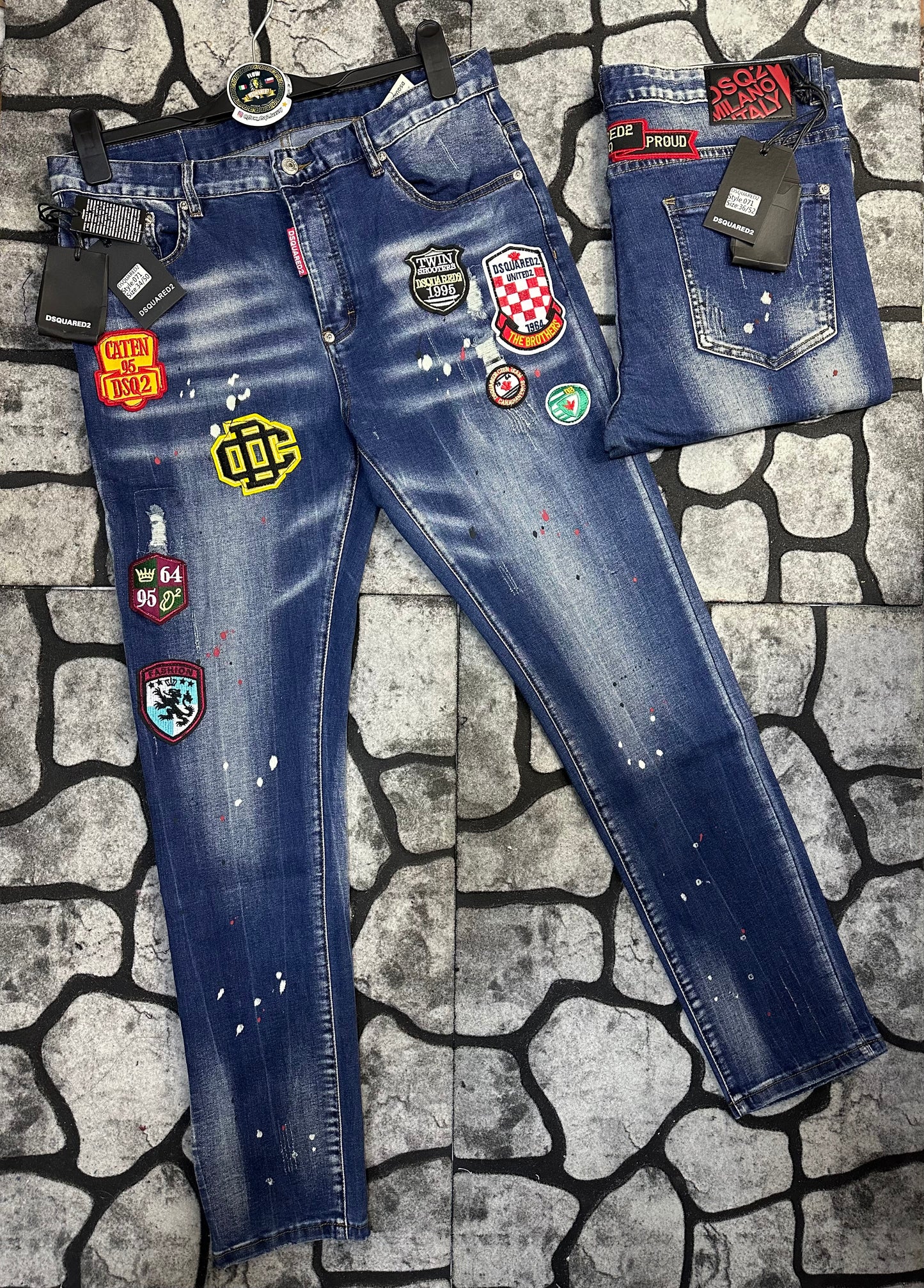 Jeans Dsquared2 Parches Azul